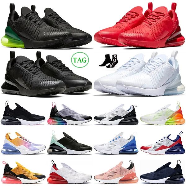 cushion 270 running shoes triple black white university red barely rose new quality platinum volt airmaxs 27c 270s men women tennis trainers